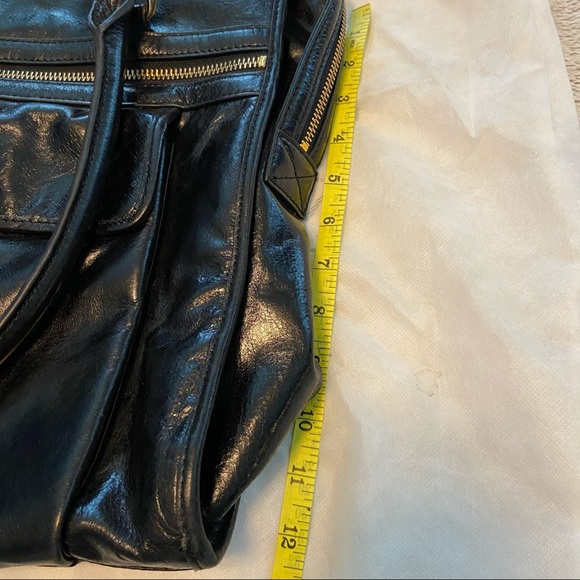 Badgley Mischka Vintage Black Leather Gold Accent Bag - Picture 13 of 13